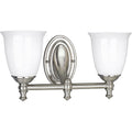 Progress Lighting Silvertone Victorian Collection 2 Light Brushed Nickel Bath Light