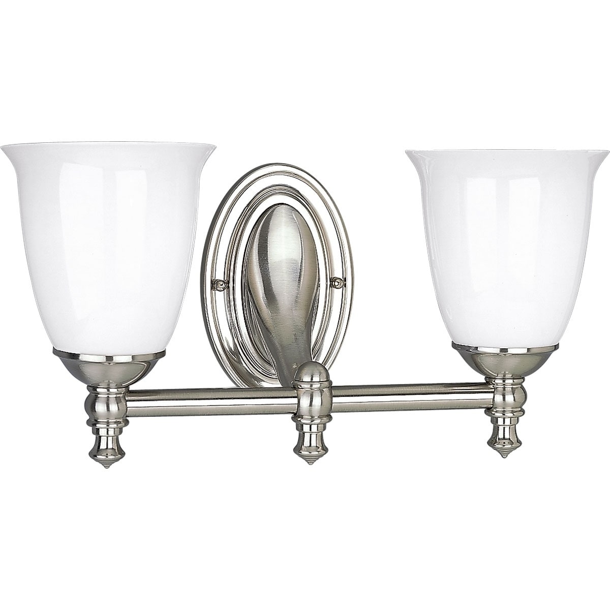 Progress Lighting Silvertone Victorian Collection 2 Light Brushed Nickel Bath Light