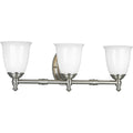 Progress Lighting Silvertone Victorian Collection 3 Light Brushed Nickel Bath Light