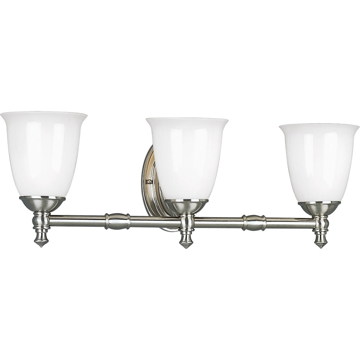 Progress Lighting Silvertone Victorian Collection 3 Light Brushed Nickel Bath Light