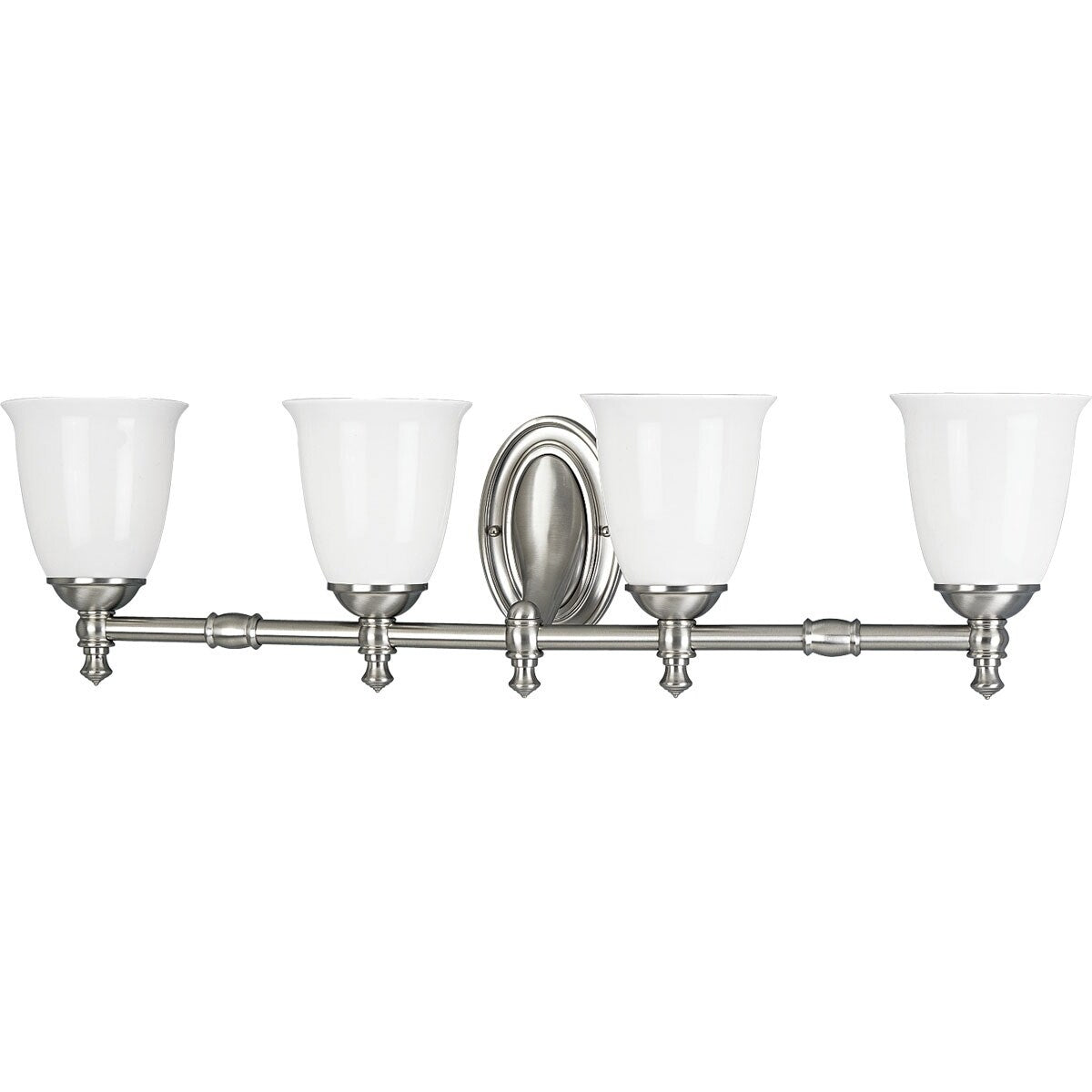 Progress Lighting Silvertone Victorian Collection 4 Light Brushed Nickel Bath Light