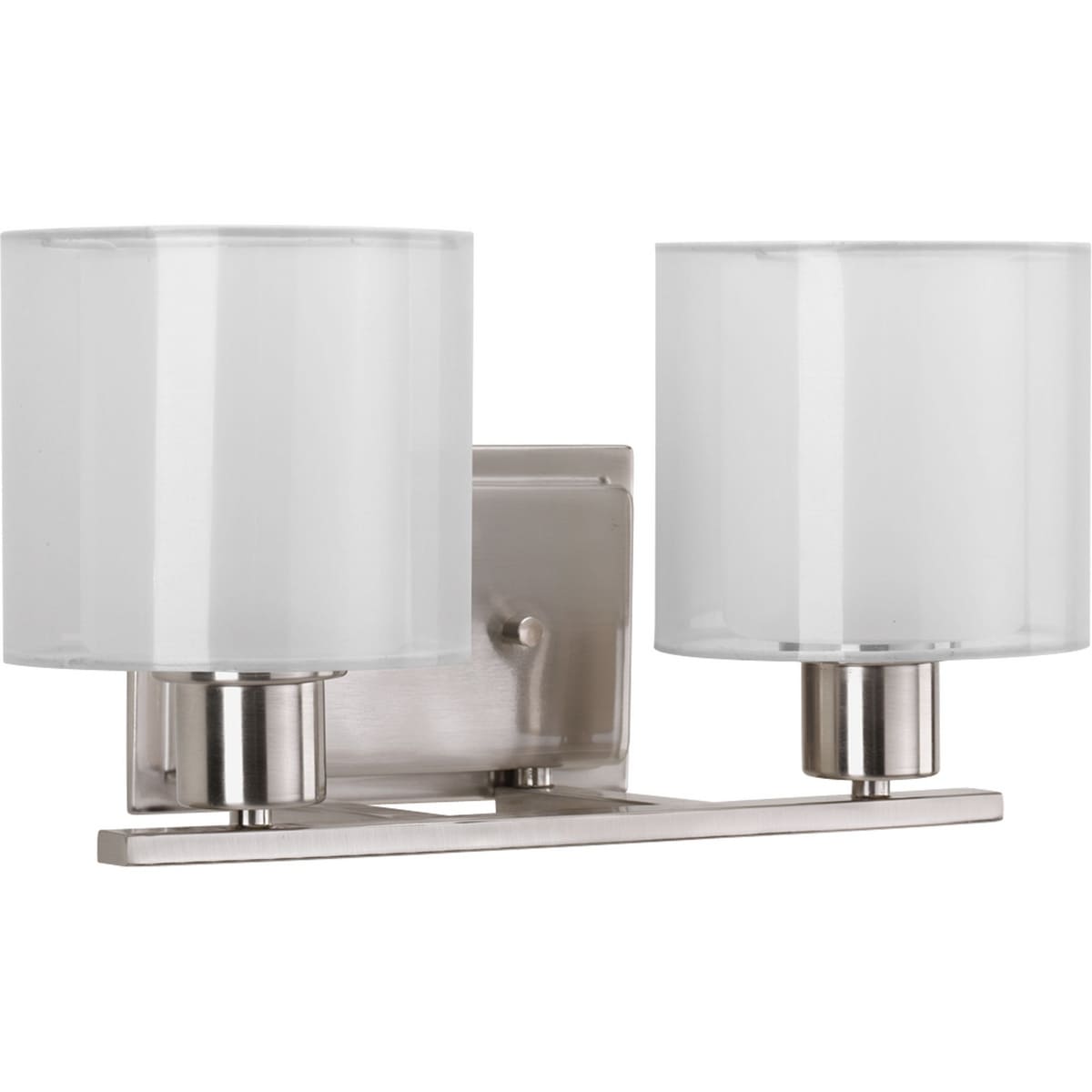 Progress Lighting Silvertone Invite Collection 2 Light Brushed Nickel Bath Light