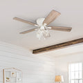 The Gray Barn Chevening 52 Inch Coastal Indoor Led Ceiling Fan With Pull Chains 5 Reversible Blades