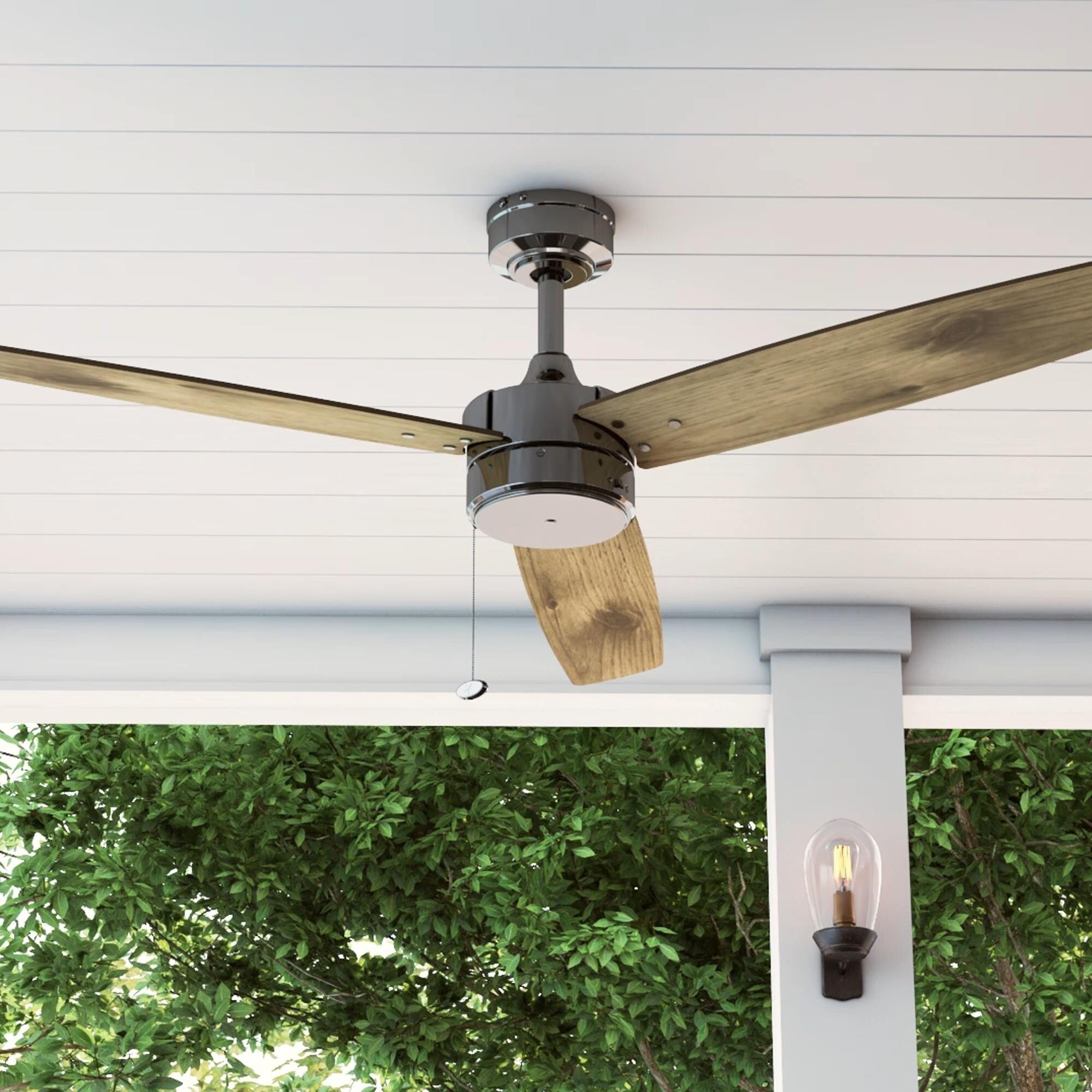Prominence Home 52 Journal Indoor Outdoor Ceiling Fan Gun Metal 52 Inch