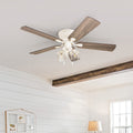 The Gray Barn Osborne 52 Inch Coastal Indoor Led Ceiling Fan With Pull Chains 5 Reversible Blades