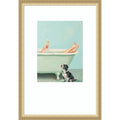 Prosecco In The Bathtub By Andreas Magnusson Wood Framed Wall Art Print