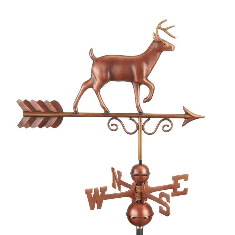 Proud Buck Weathervane Pure Copper Hand Finished Bronze Patina By Good Directions