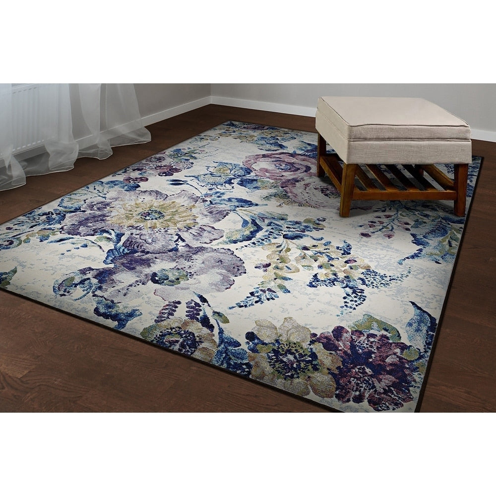 Provencal Rose Multicolor Area Rug 66 X 96