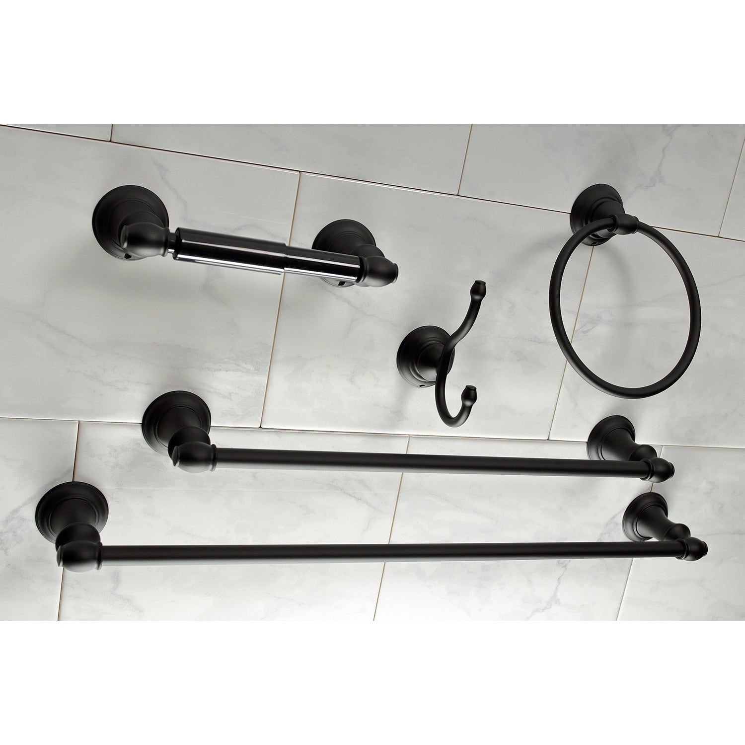 Provence 5 Piece Bathroom Accessory Set In Black