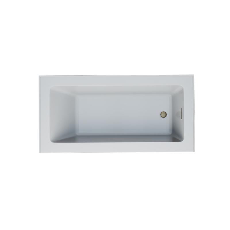 Provenza White Alcove Bathtub With Left Drain And Brushed Gold Hardware