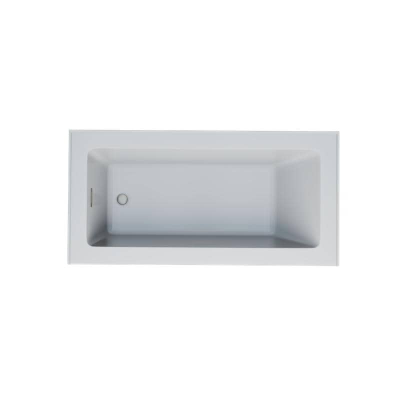 Provenza White Alcove Bathtub With Left Drain And Brushed Nickel Hardware