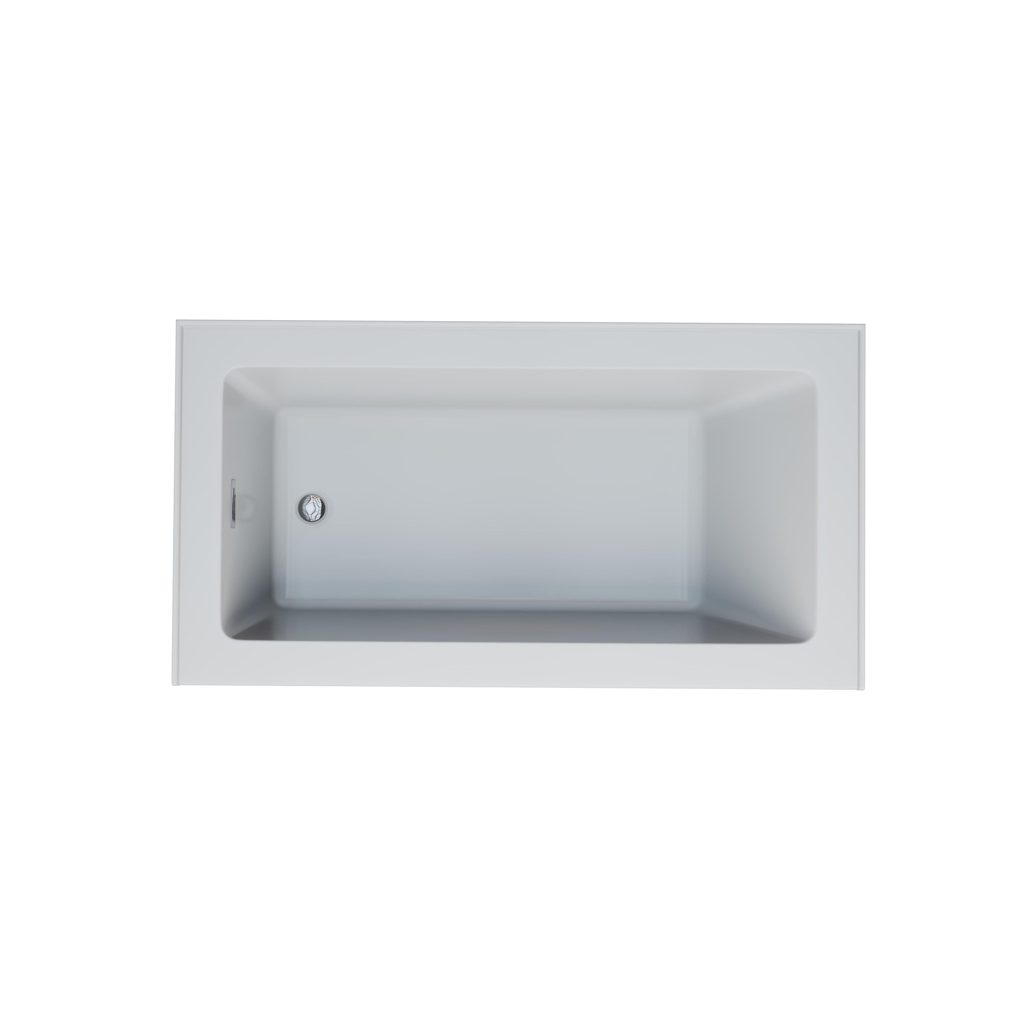 Provenza White Alcove Bathtub With Left Drain And Chrome Hardware