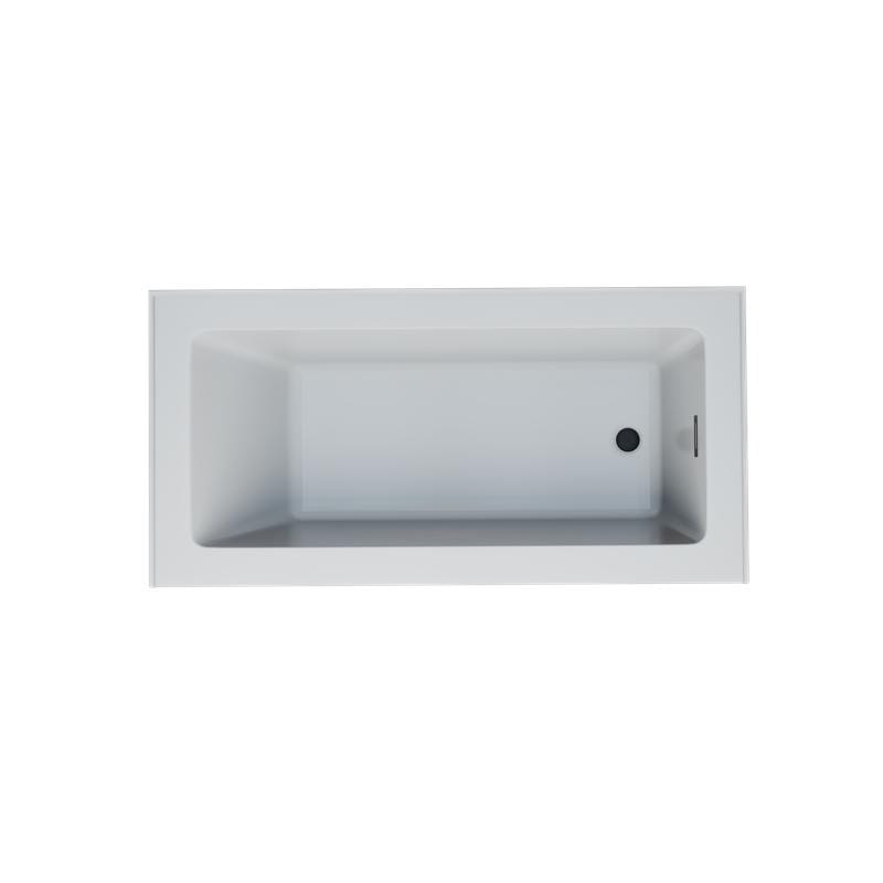 Provenza White Alcove Bathtub With Right Drain And Black Hardware