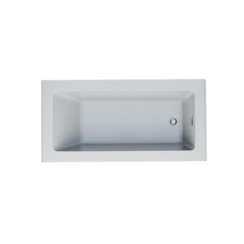 Provenza White Alcove Bathtub With Right Drain And Brushed Nickel Hardware