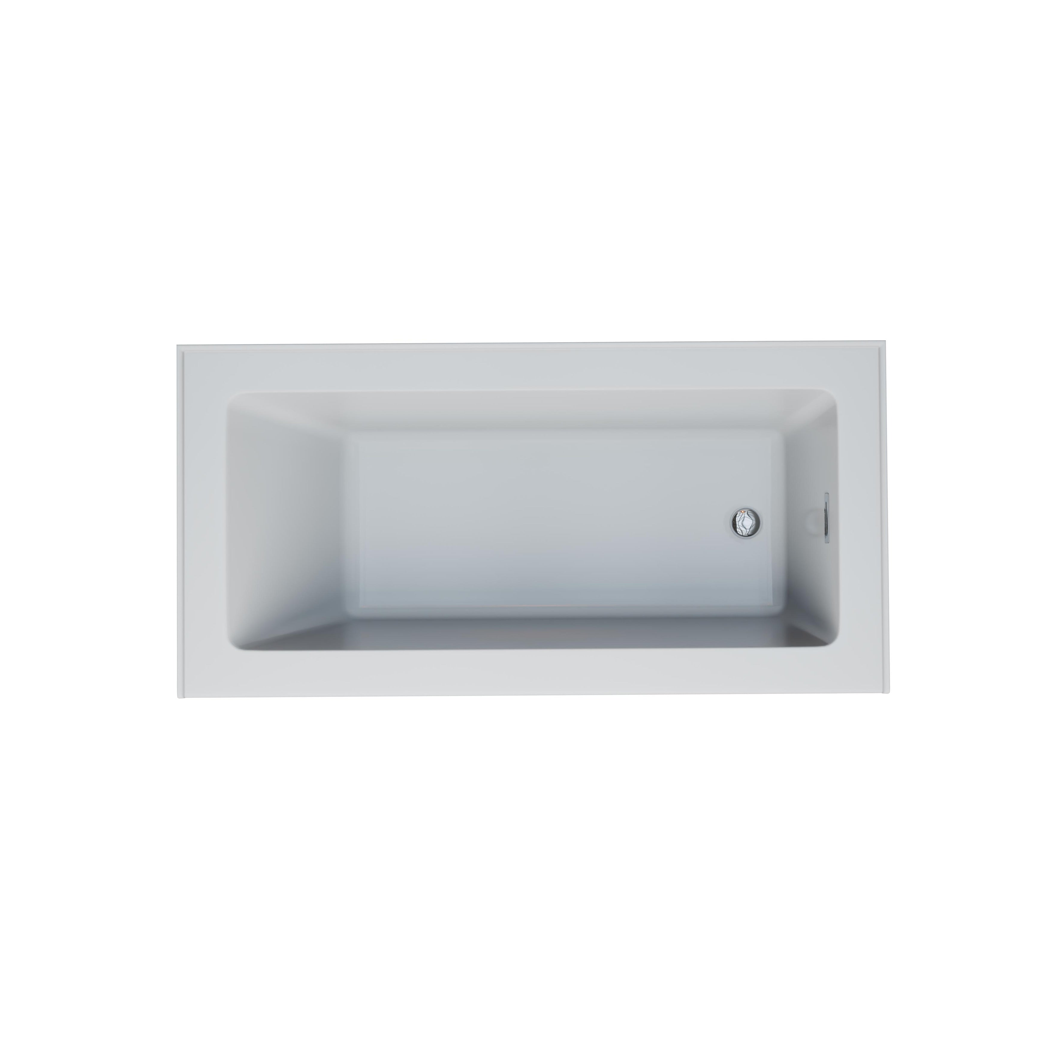 Provenza White Alcove Bathtub With Right Drain And Chrome Hardware