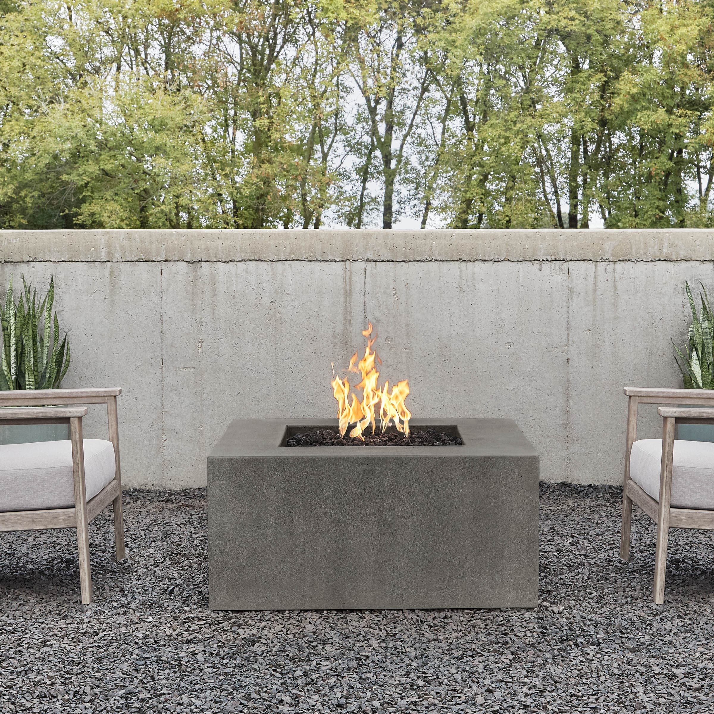 Provo Casual Square Natural Gas Fire Table In Carbon By Jensen Co 40 X 40 X 19