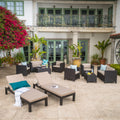 Puerta Outdoor 10 Piece Wicker Patio Set With Cushions By Christopher Knight Home