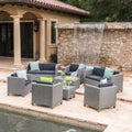 Puerta Outdoor 8 Piece Wicker Sofa Set With Cushions By Christopher Knight Home