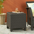 Puerta Outdoor Wicker Square Accent Side Table By Christopher Knight Home