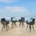 Puerta Outdoor Wicker Barstool With Cushions Set Of 4 By Christopher Knight Home