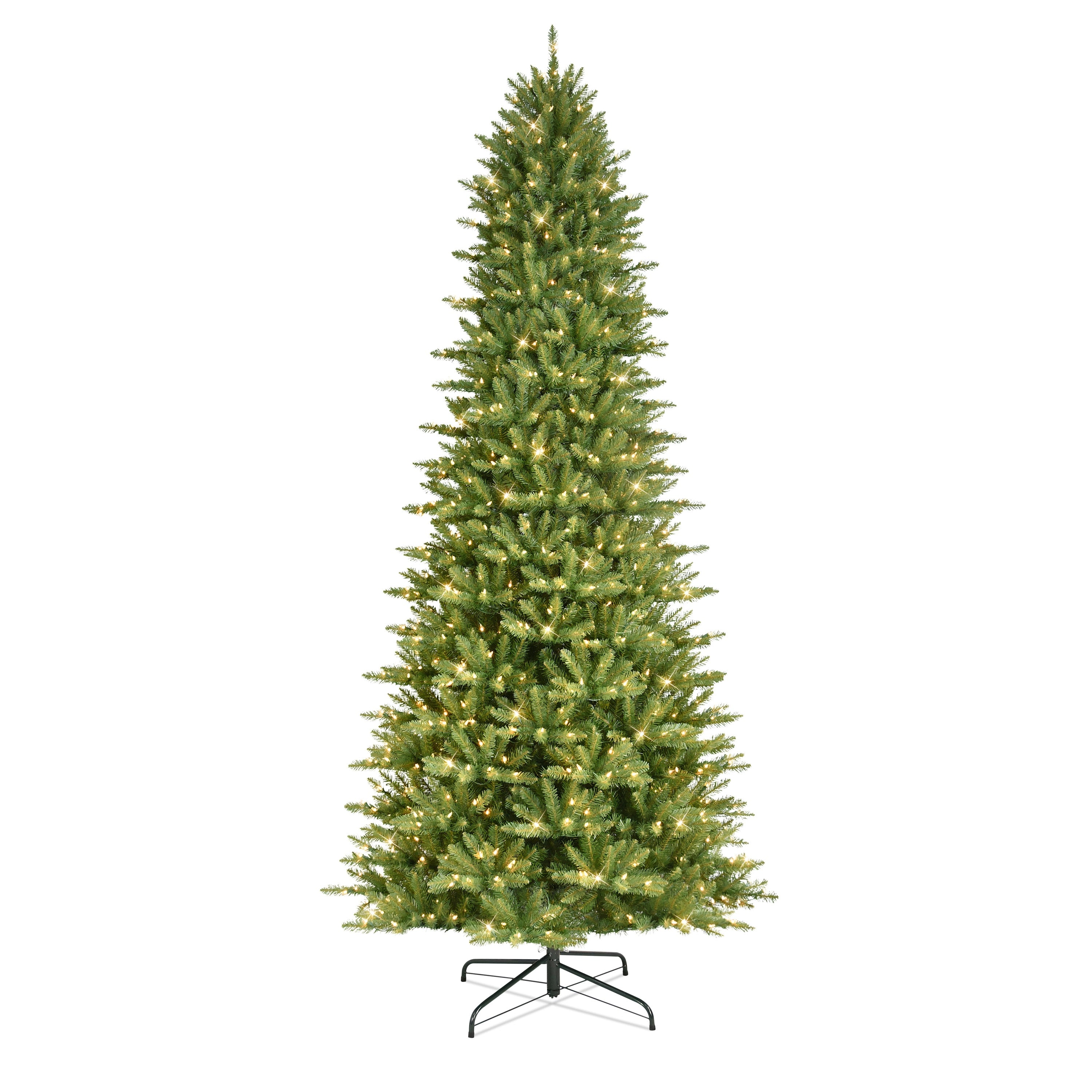Puleo International 10 Ft Pre Lit Slim Fraser Fir Artificial Christmas Tree 900 Ul Listed Clear Lights