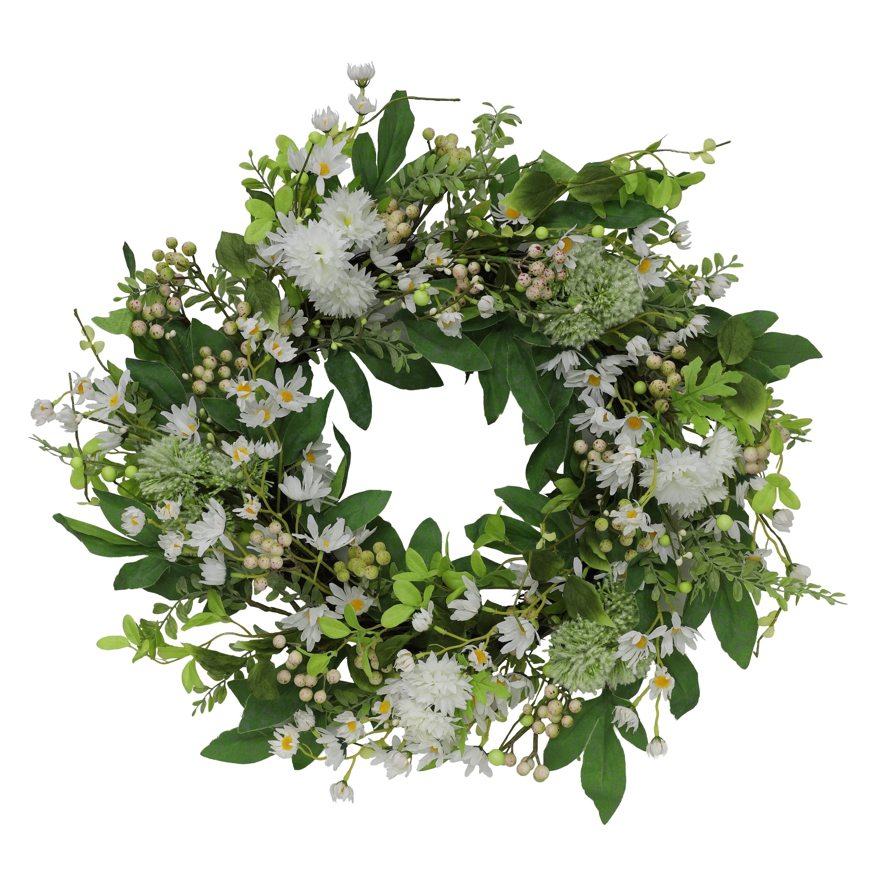 Puleo International 24 Artificial Daisy Spring Mixed Flower Wreath