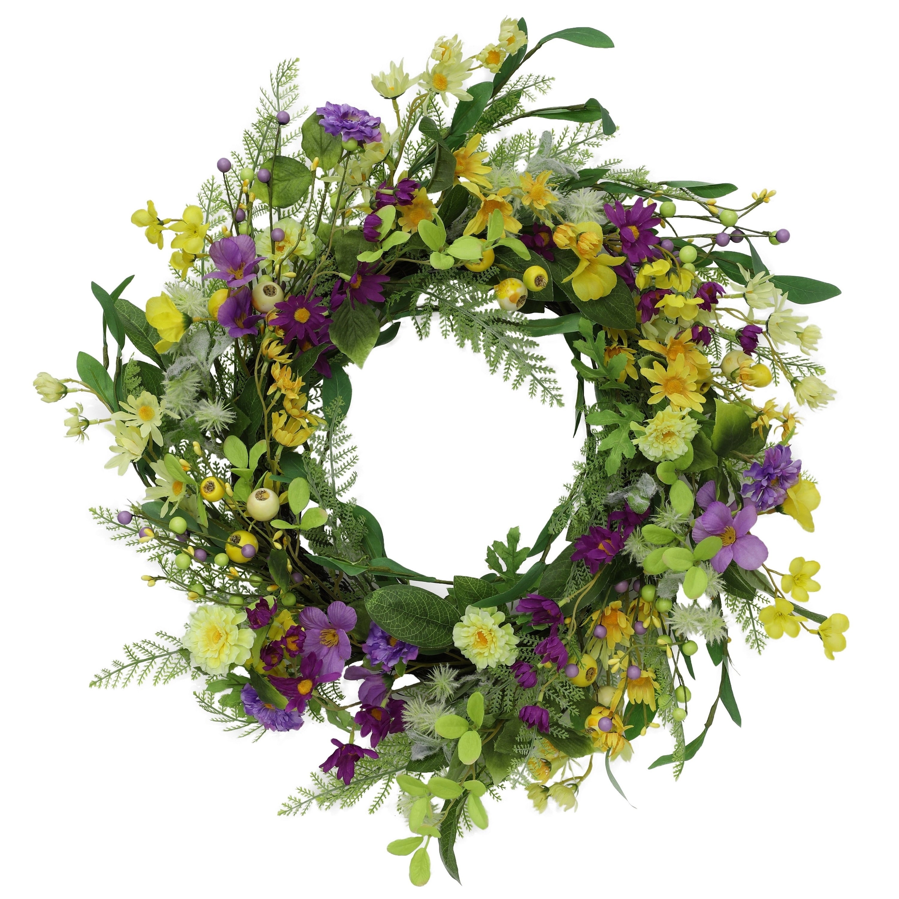 Puleo International 24 Artificial Spring Mixed Floral Wreath