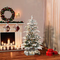 Puleo International 4.5 Pre Lit Flocked Aspen Fir Artificial Christmas Tree With 250 Ul Clear Lights N A
