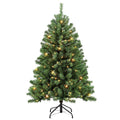 Puleo International 4.5 Foot Pre Lit Northern Fir Artificial Christmas Tree With 250 Clear Ul Listed Lights