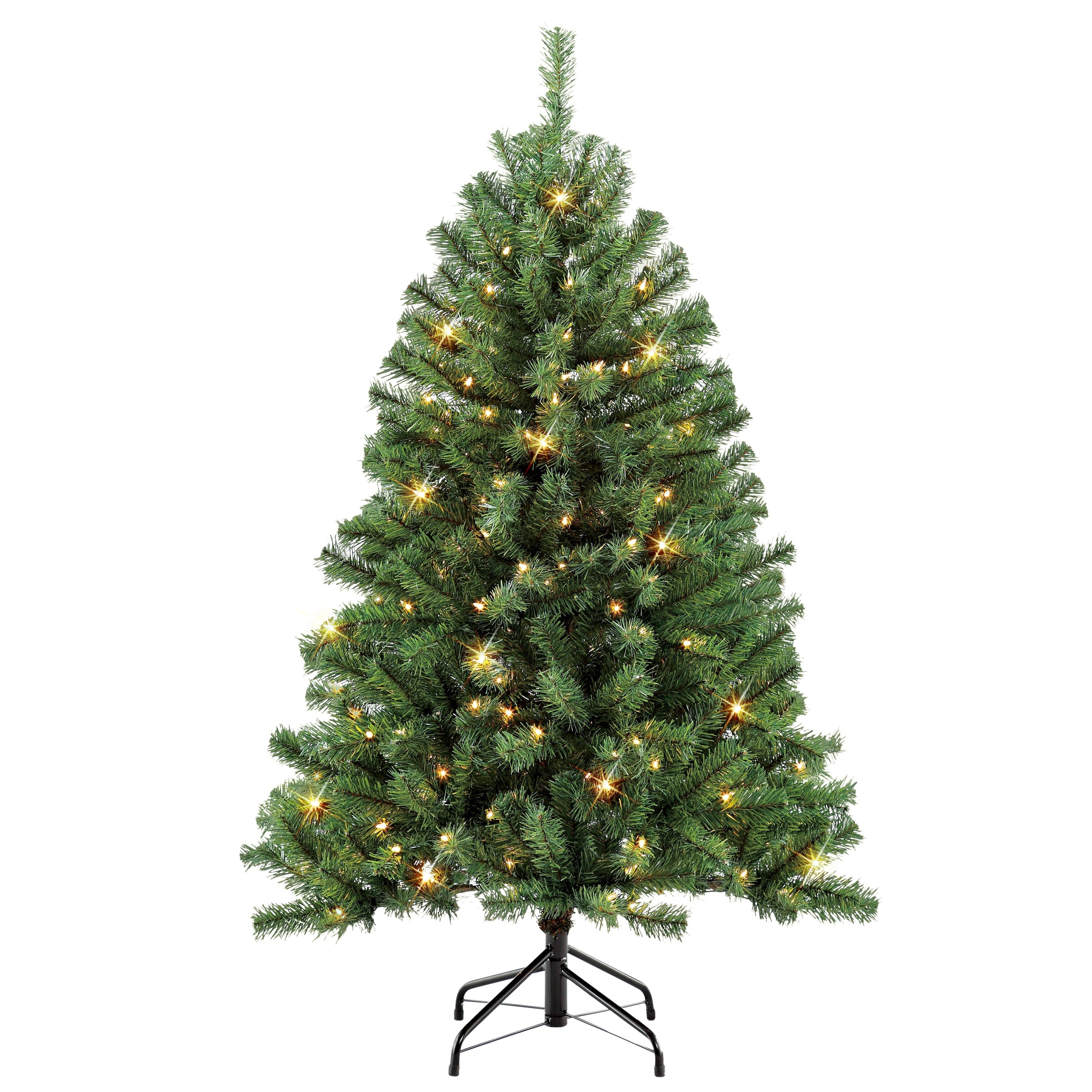 Puleo International 4.5 Foot Pre Lit Northern Fir Artificial Christmas Tree With 250 Clear Ul Listed Lights