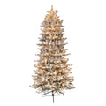 Puleo International 4.5 Pre Lit Slim Flocked Fraser Fir Artificial Christmas Tree With 200 Ul Listed Clear Incandescent Lights