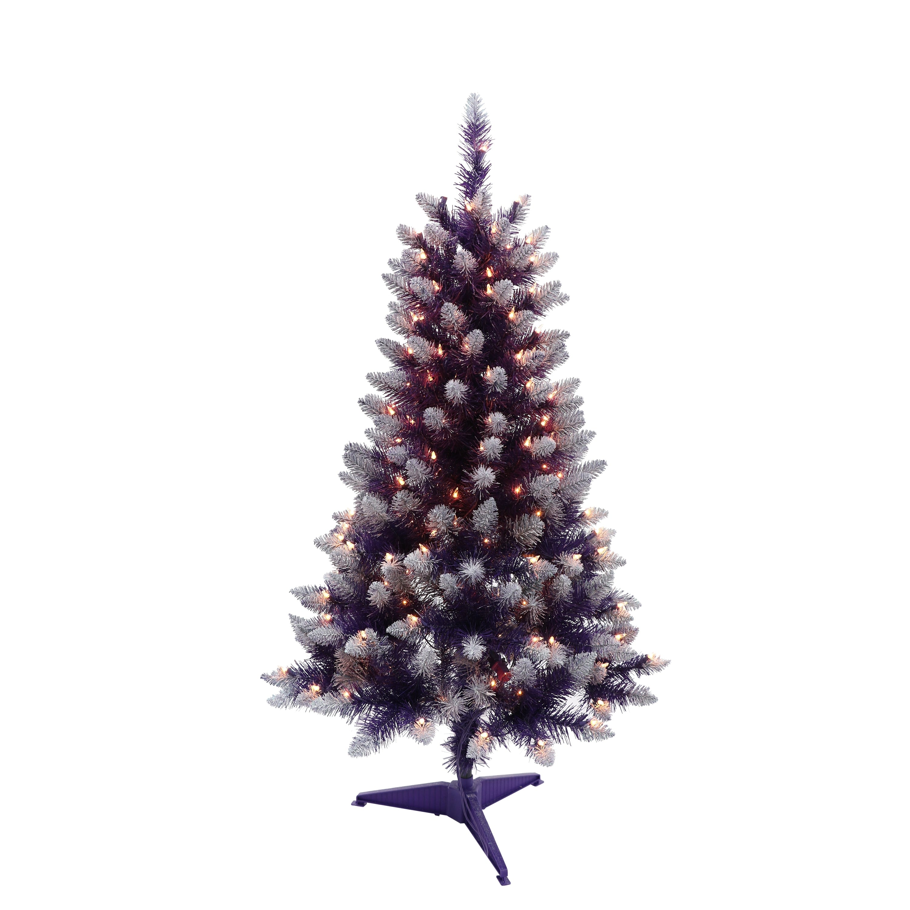 Puleo International 4 Pre Lit Fashion Purple Pine Artificial Christmas Tree With 150 Ul Clear Lights N A