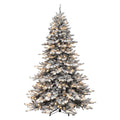 New Puleo Intl. 6.5 Royal Majestic Spruce Green Tree Flocked With 500 Ul Listed Clear Pre Attached Lights 6.5