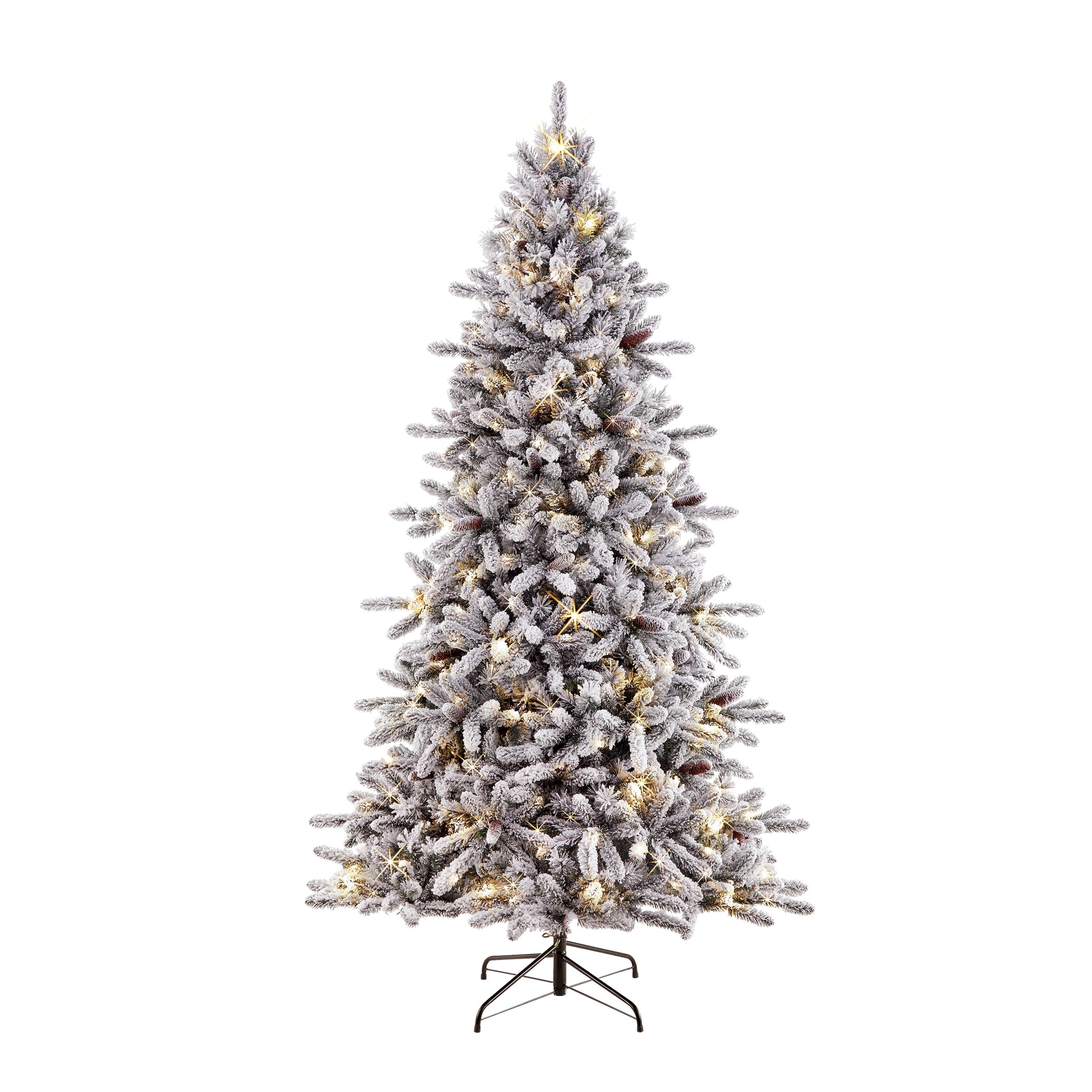 Puleo International 6.5 Pre Lit Flocked Bennington Fir Artificial Christmas Tree With 350 Ul Lights N A