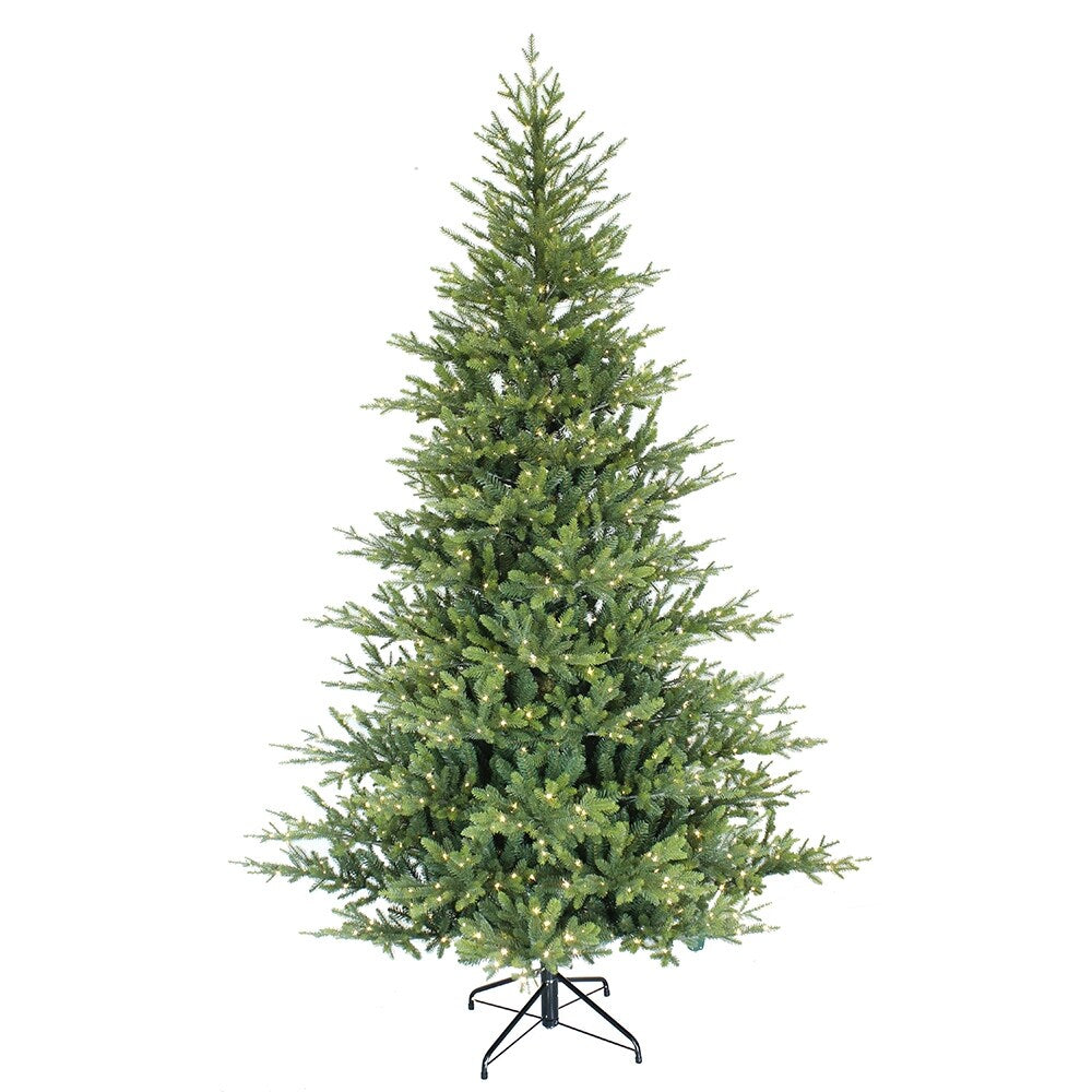Puleo International 7.5 Pre Lit Alberta Spruce Artificial Christmas Tree With 1000 Warm White Lights N A