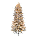 Puleo International 7.5 Pre Lit Flocked Slim Fraser Fir Artificial Christmas Tree With 500 Ul Clear Lights N A