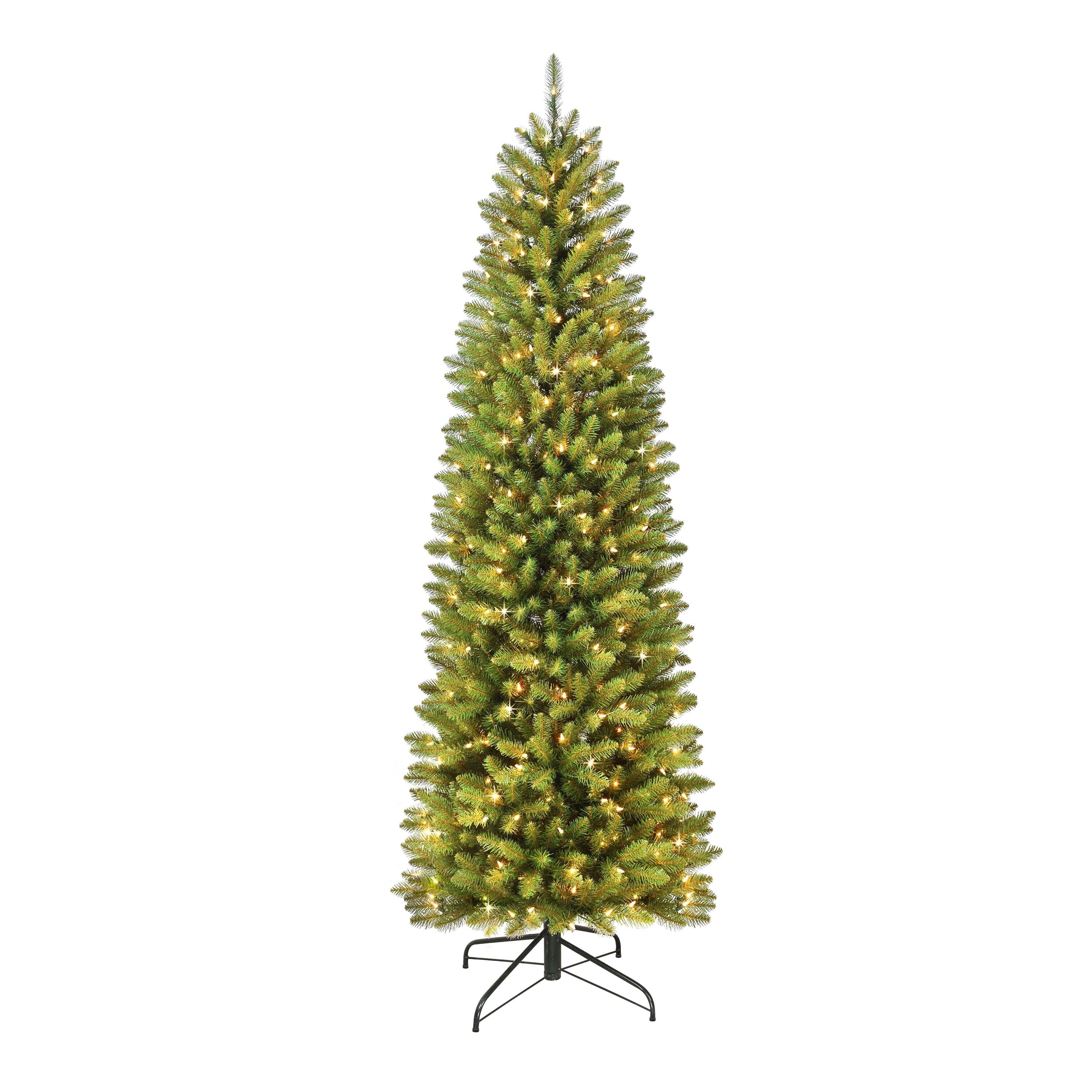 Puleo International Green 7.5 Foot Artificial Christmas Tree With 350 Clear Lights