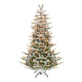 Puleo International 7 1 2 Ft. Pre Lit Aspen Green Fir Flocked Artificial Christmas Tree 700 Ul Listed Clear Lights