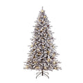 Puleo International 7 Ft Pre Lit Flocked Bennington Fir Artificial Christmas Tree 400 Ul Listed Clear Lights