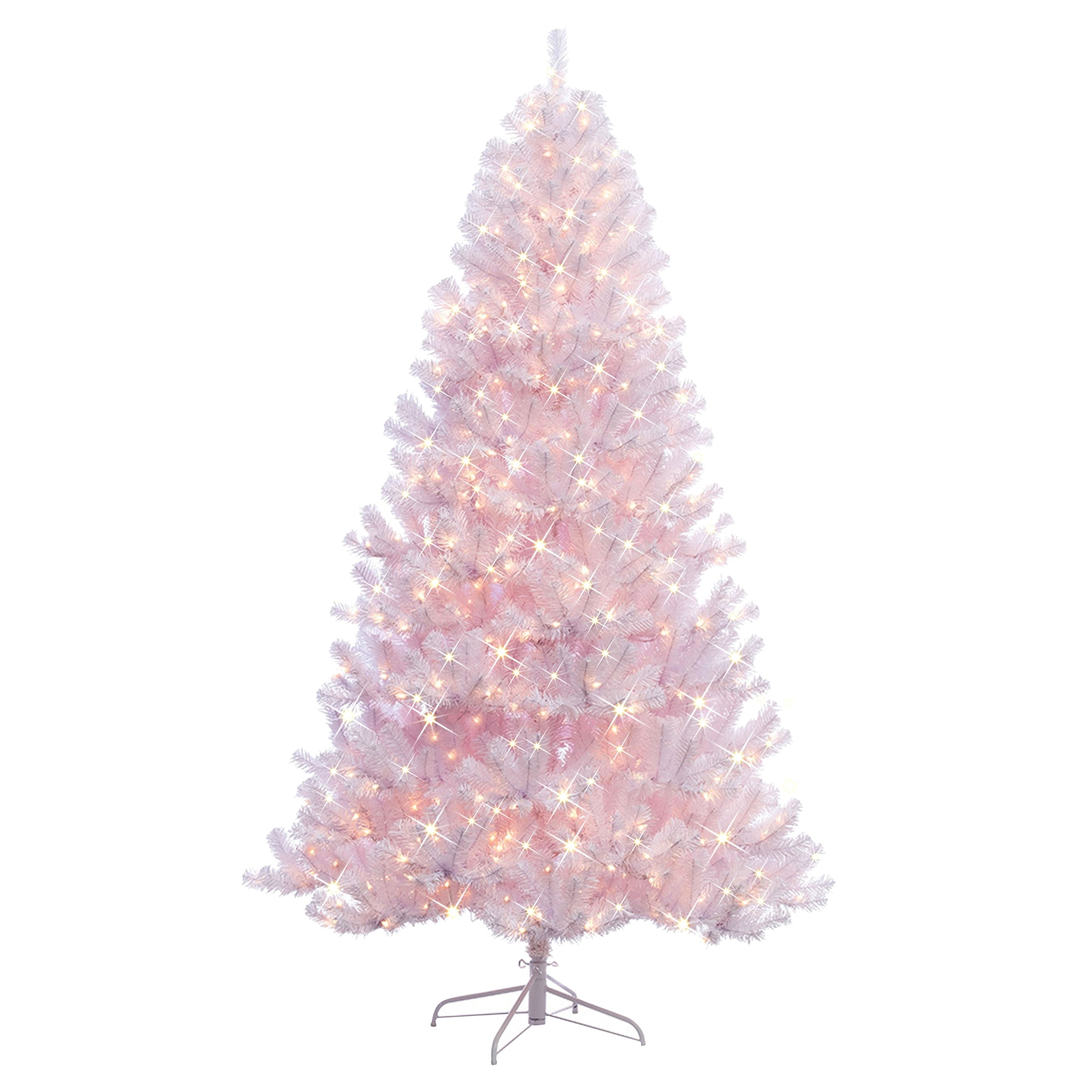 Puleo International 7.5 Ft. Pre Lit Northern Fir White Artificial Christmas Tree With 600 Ul Listed Clear Lights