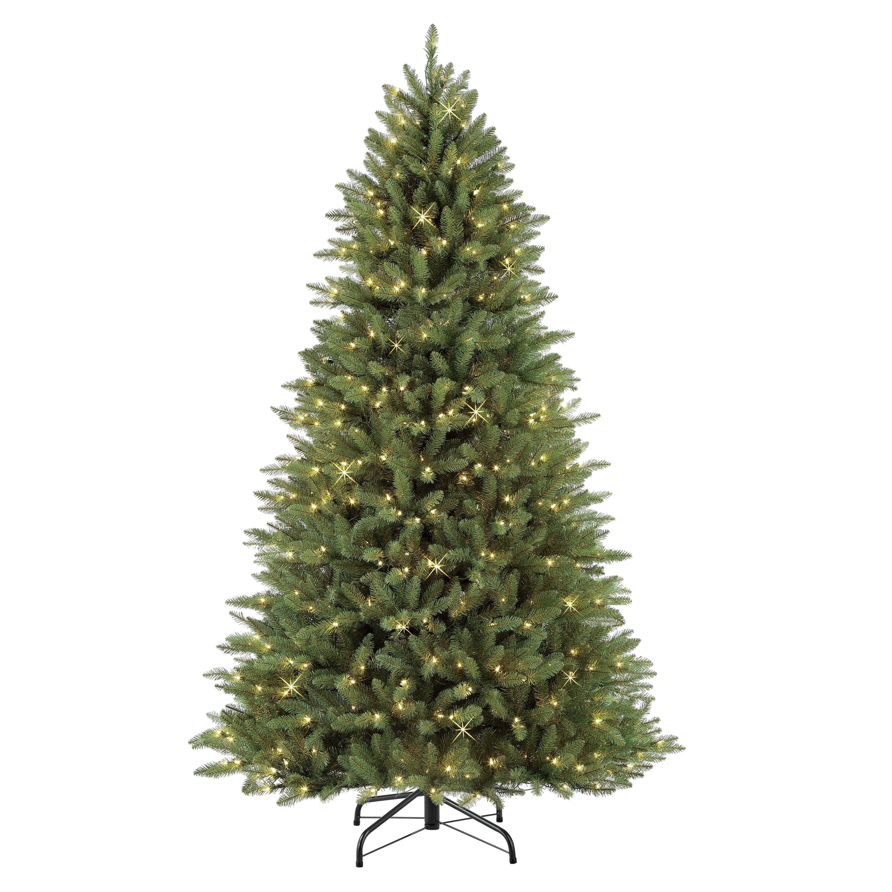 Puleo International 7.5 Ft Slim Fraser Fir Christmas Tree With 600 Clear Lights