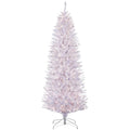 Puleo International 7.5 Ft White Pencil Fraser Fir Christmas Tree With 350 Clear Lights