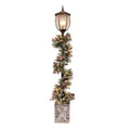 Puleo International 7 Lamp Post With Decorated Garland And 50 Warm White Led Lights N A