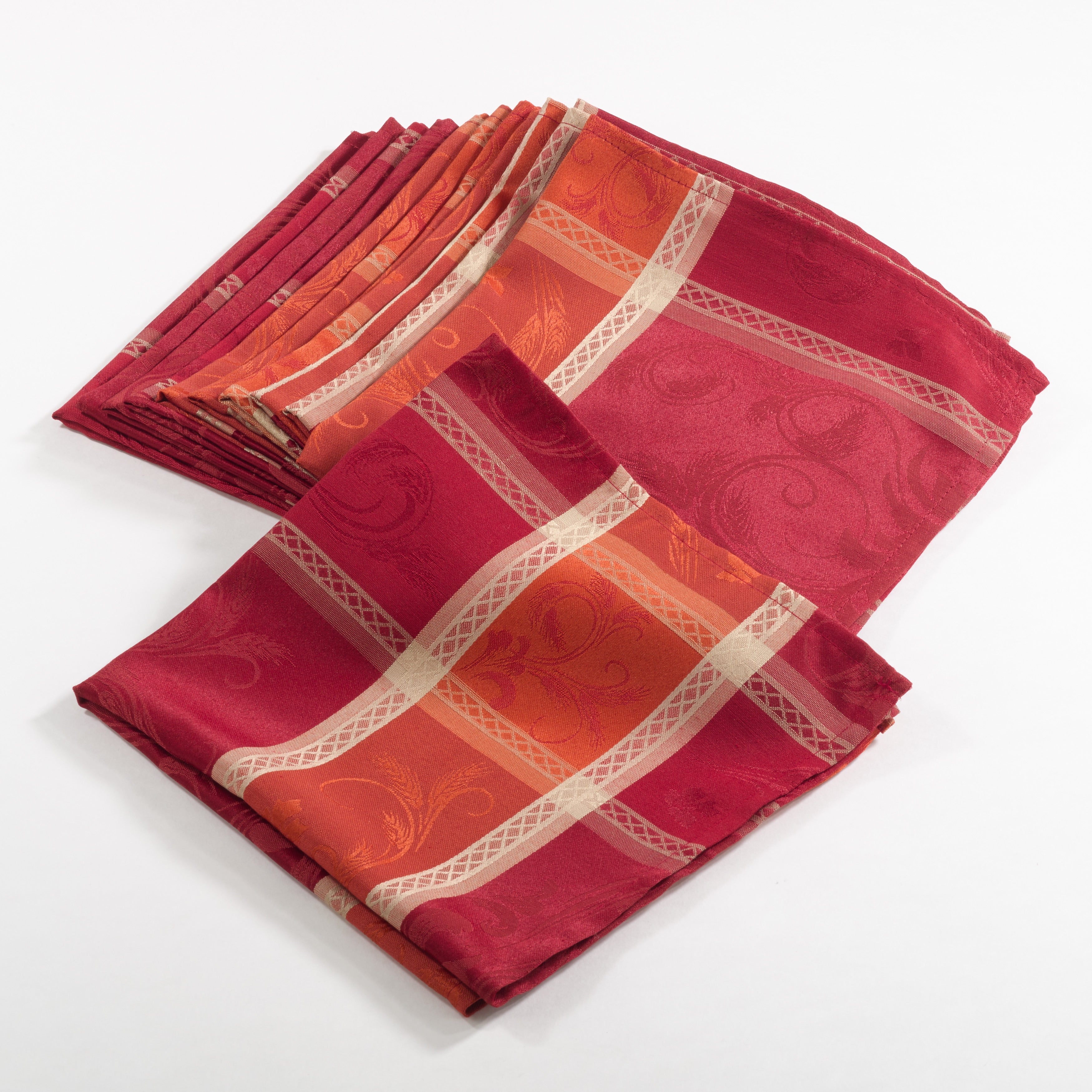 Pumpion Collection Plaid Design Dinner Napkins Set Of 12 20 X 20