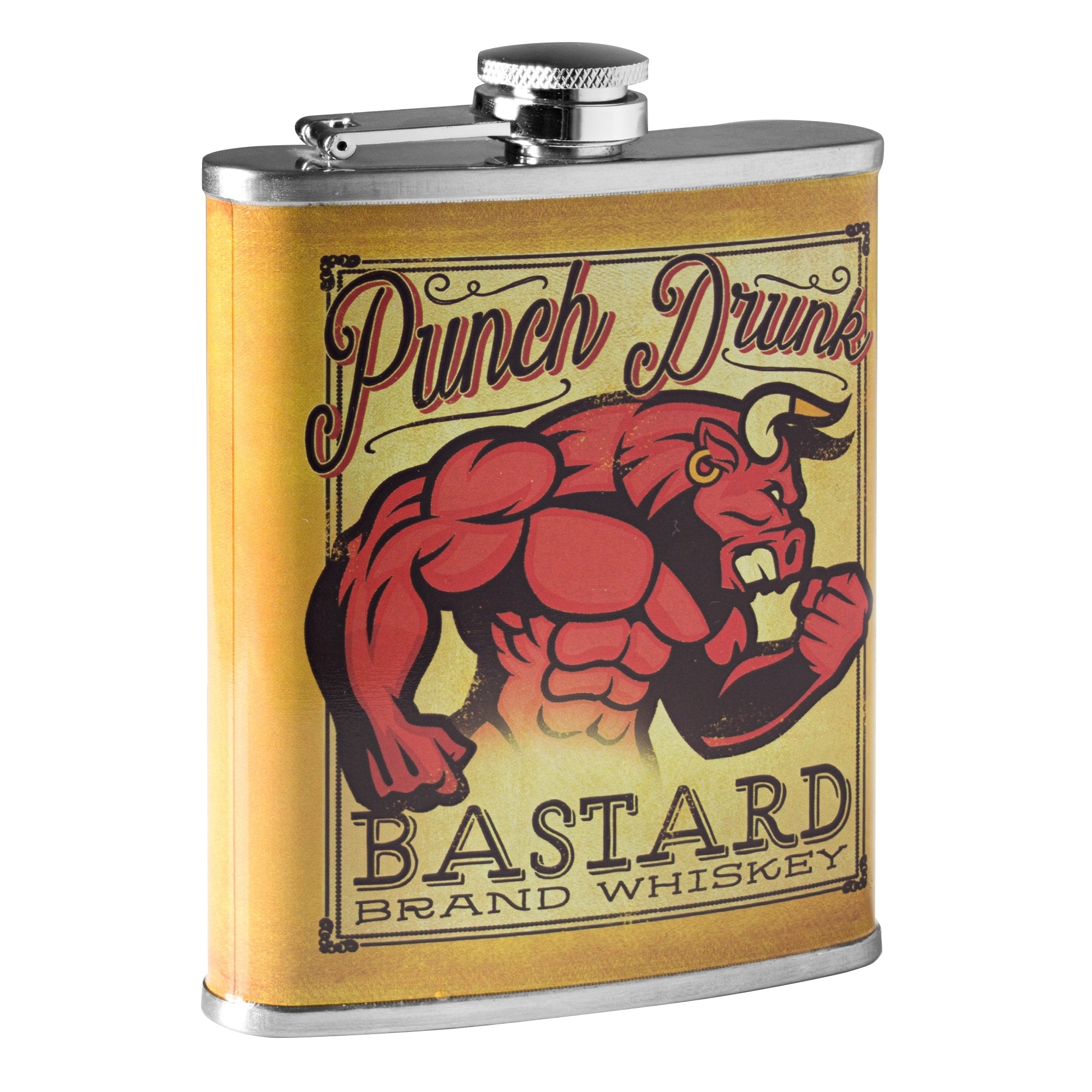 Punch Drunk Whiskey Stainless Steel 8 Oz Liquor Flask