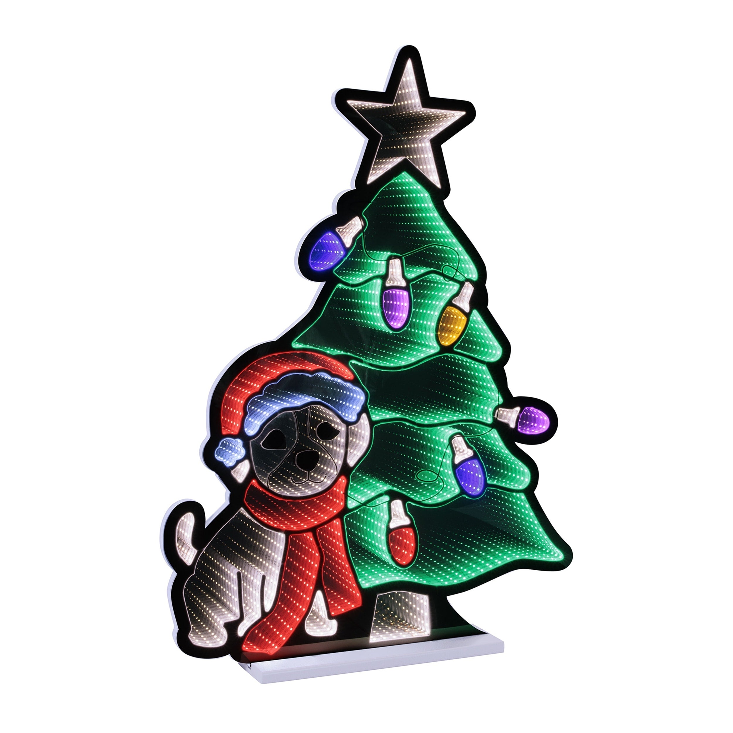 Puppy With Christmas Tree Ekkolight 35 H