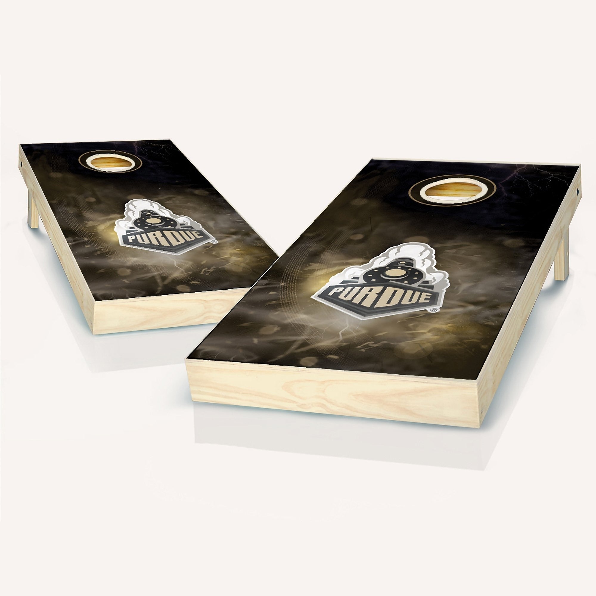 Purdue Boilermakers Smoke Cornhole Set Includes 8 Team Logo Bags Optional Accessories