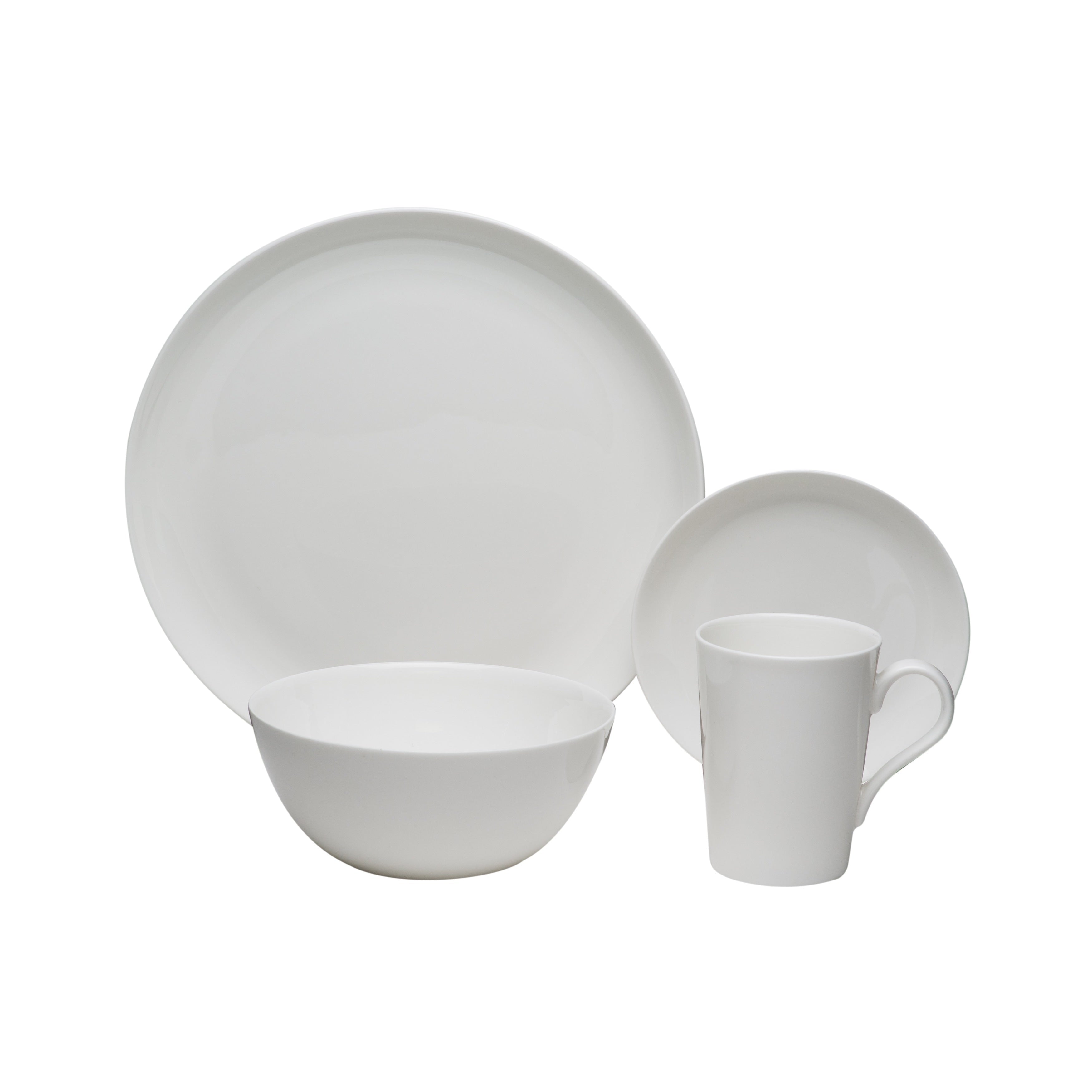 Pure Vanilla Bone China Coupe Dinnerware 16Pc. Set