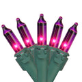 Purple 100 Bulb Mini Christmas Lights 20.25 Ft Green Wire