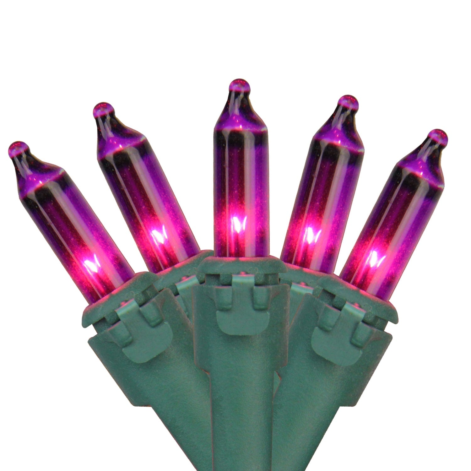 Purple 100 Bulb Mini Christmas Lights 20.25 Ft Green Wire